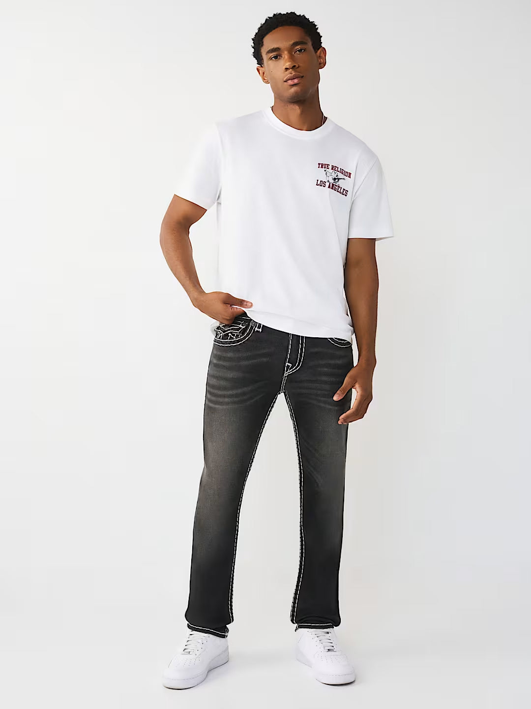 True Religion Men Black Rocco Super T Slim Fit Jeans