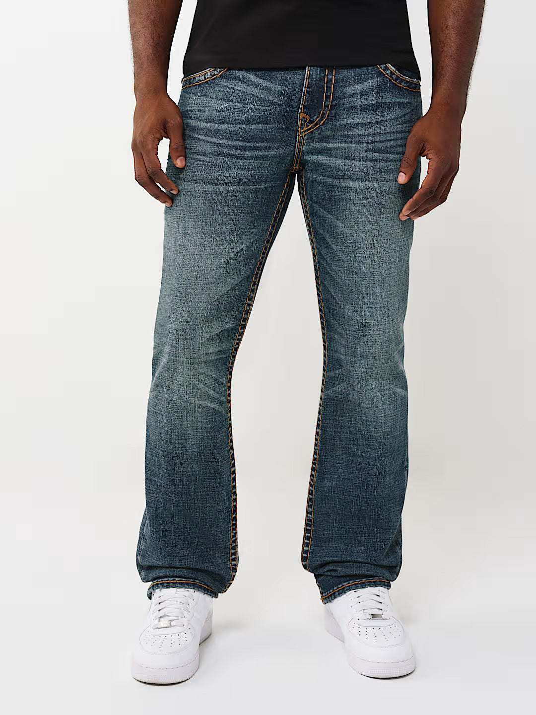 True Religion Men Blue Ricky Super T Straight Fit Jeans