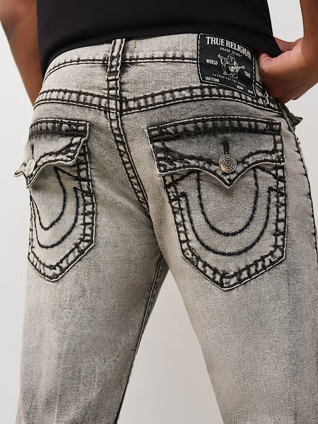 TRUE RELIGION Men Grey Billy Super T Straight Fit Jeans