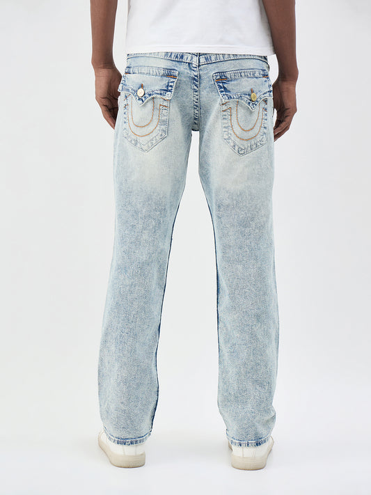 True Religion Men Blue Big T Straight Fit Jeans