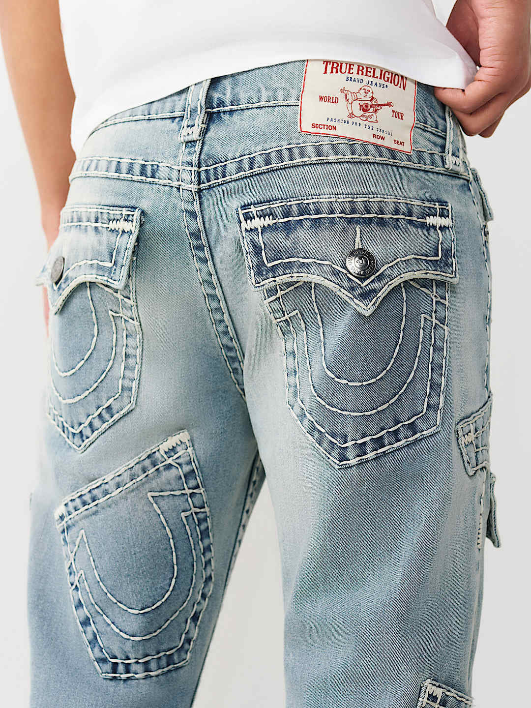 Shop True Religion Men Blue Solid Straight Fit Super T Ricky Jeans