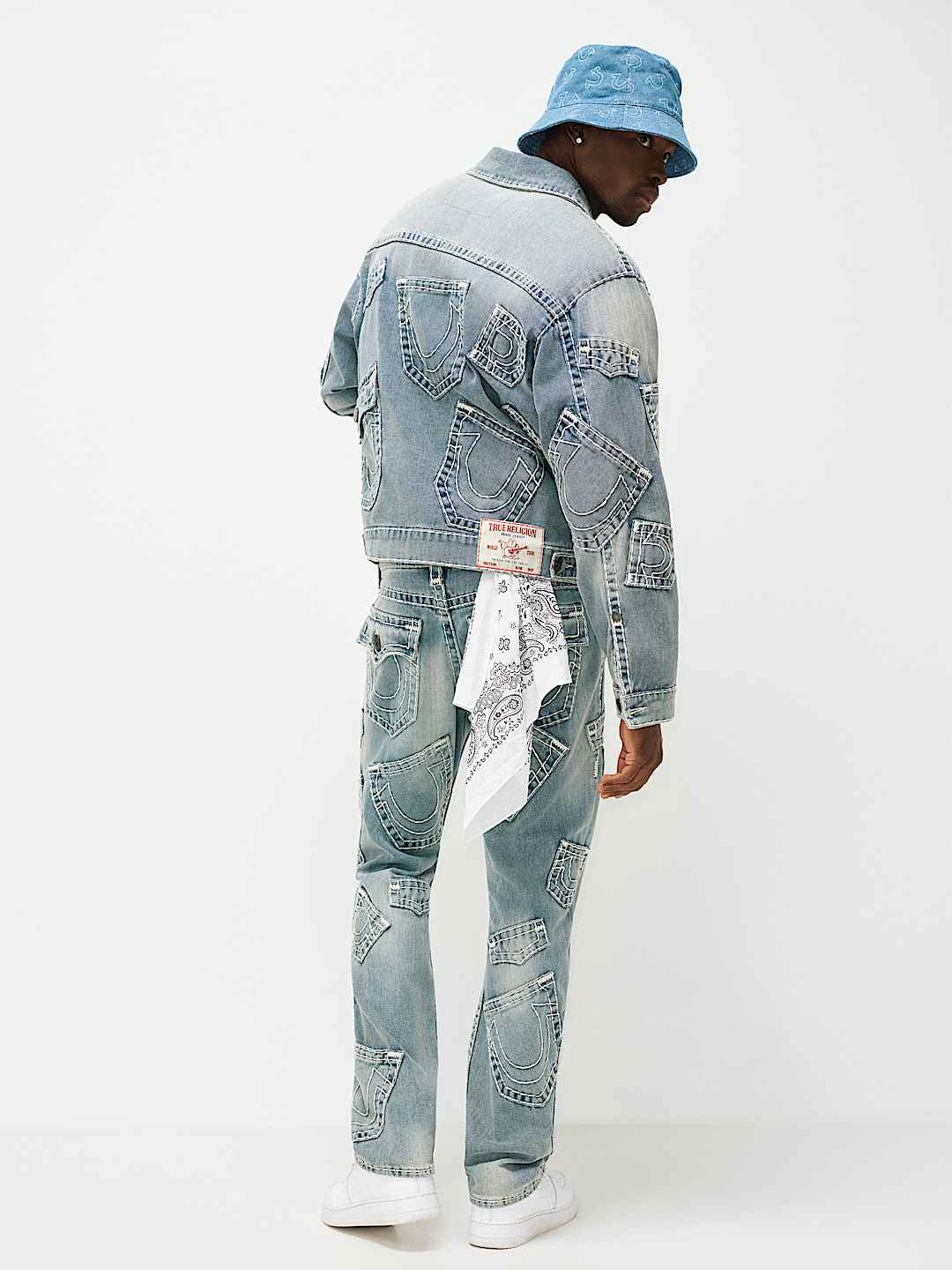 True Religion Men Blue Solid Straight Fit Super T Ricky Jeans