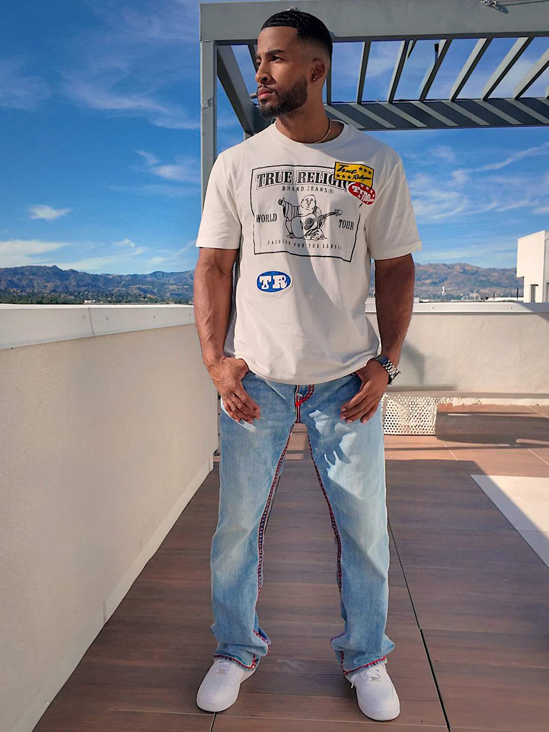 Shop True Religion Blue Stretchable Billy Super T Solid Men Jeans