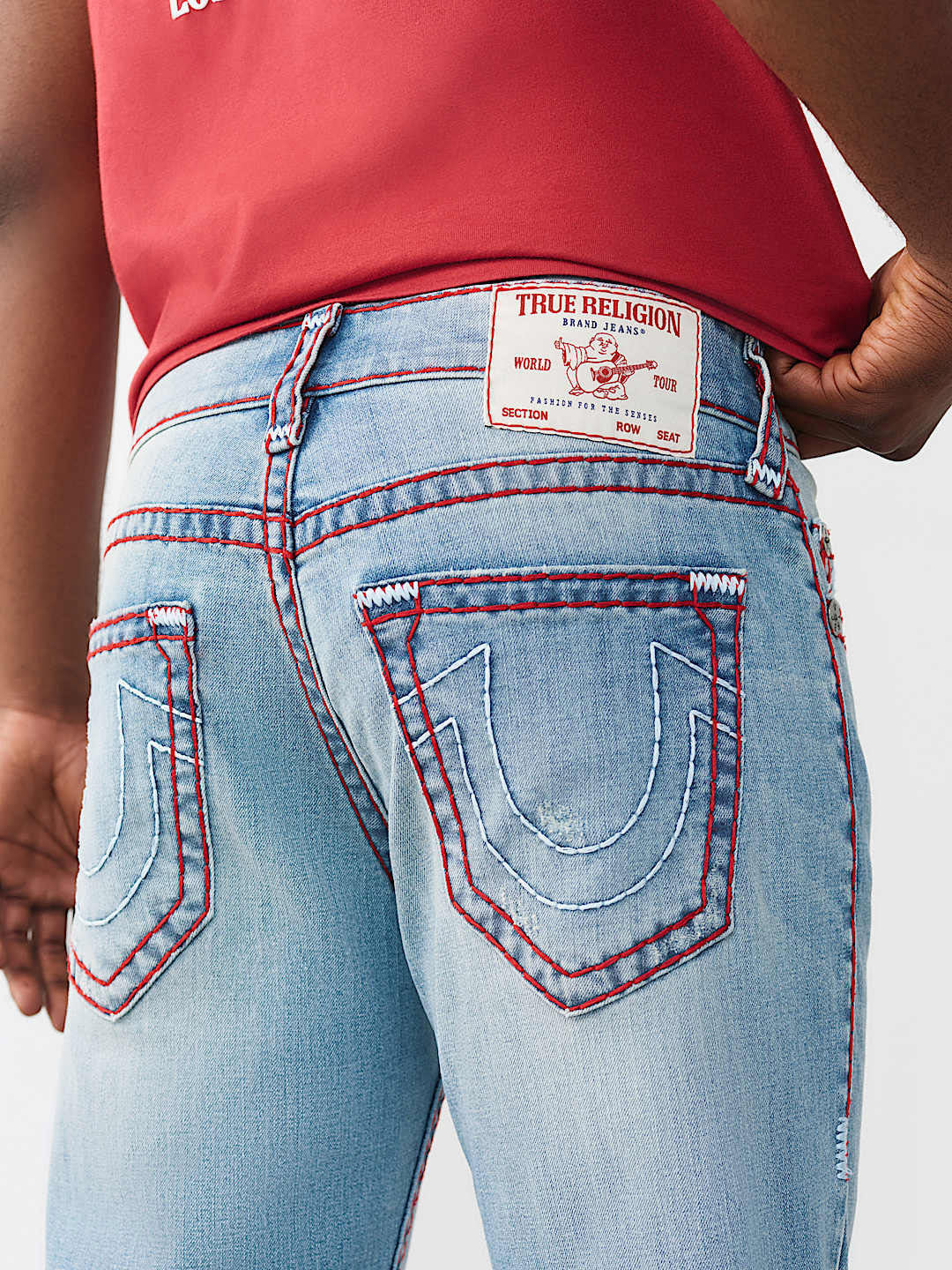 True Religion Blue Stretchable Billy Super T Solid Men Jeans