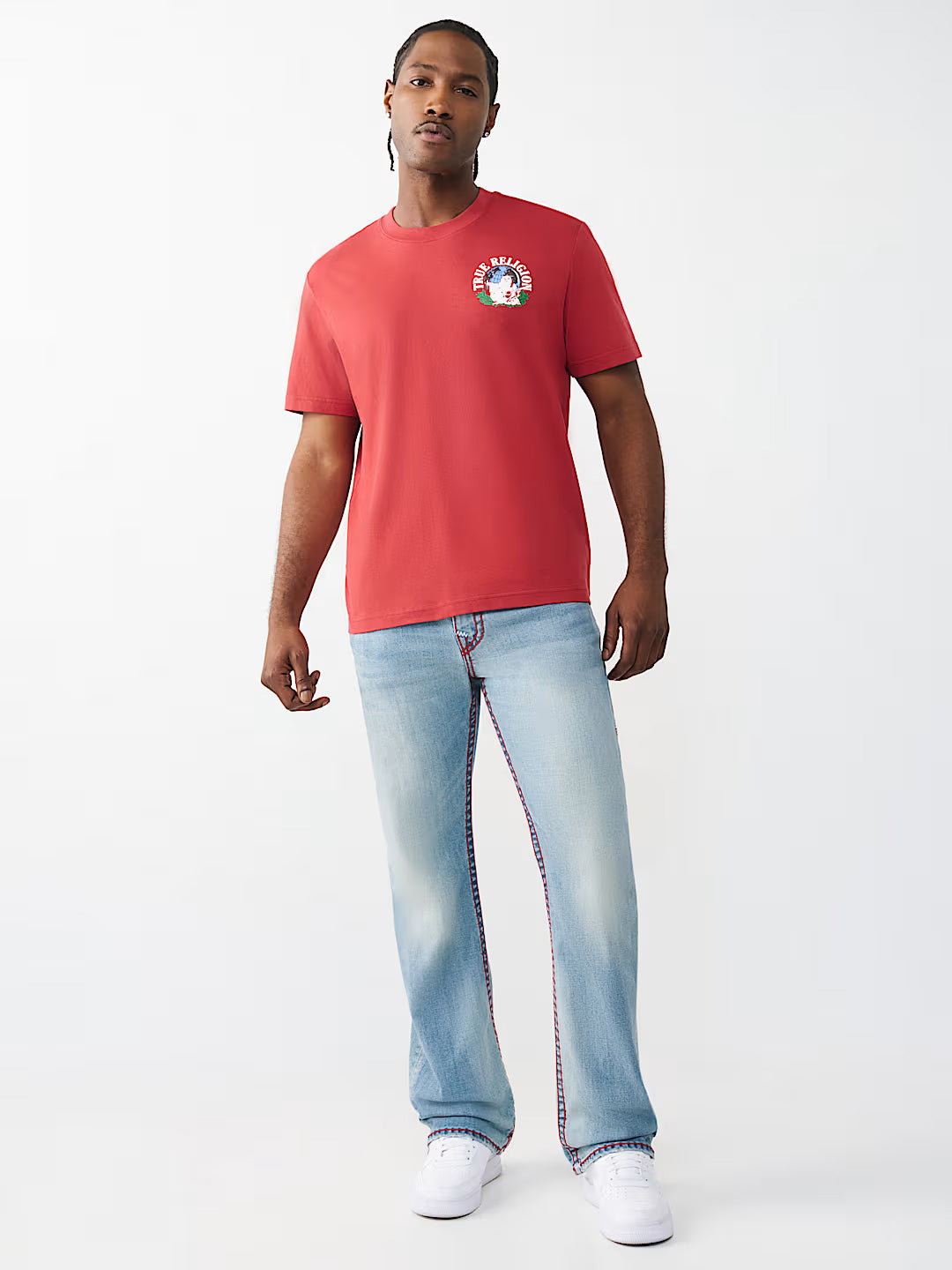 True Religion Blue Stretchable Billy Super T Solid Men Jeans