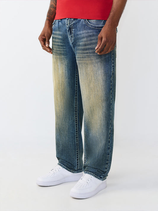 TRUE RELIGION Men Big T Blue Relaxed Fit Jeans