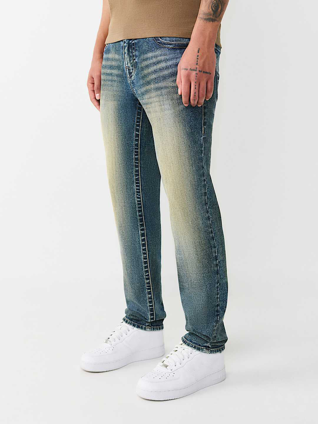True Religion Men Blue Solid Skinny Fit SN Rocco Jeans