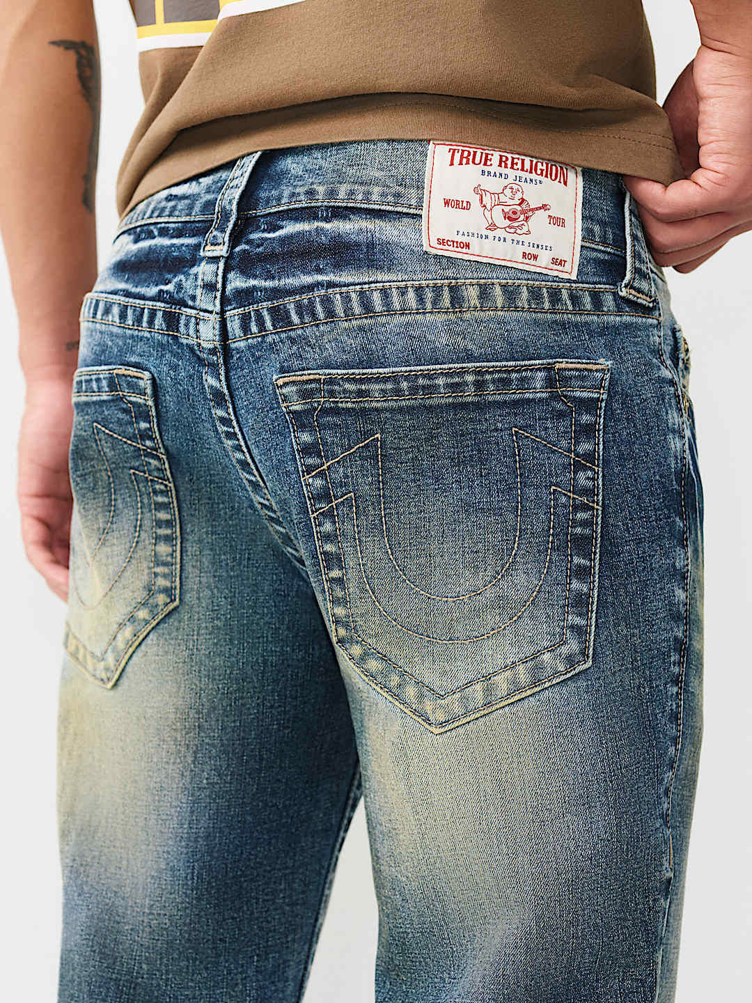 True Religion Men Blue Solid Skinny Fit SN Rocco Jeans