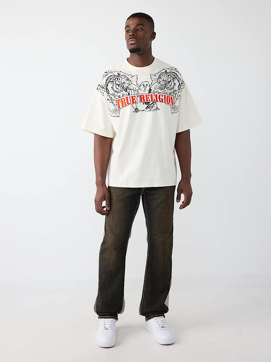 True Religion Brown Stretchable Ricky Super T Solid Men Jeans