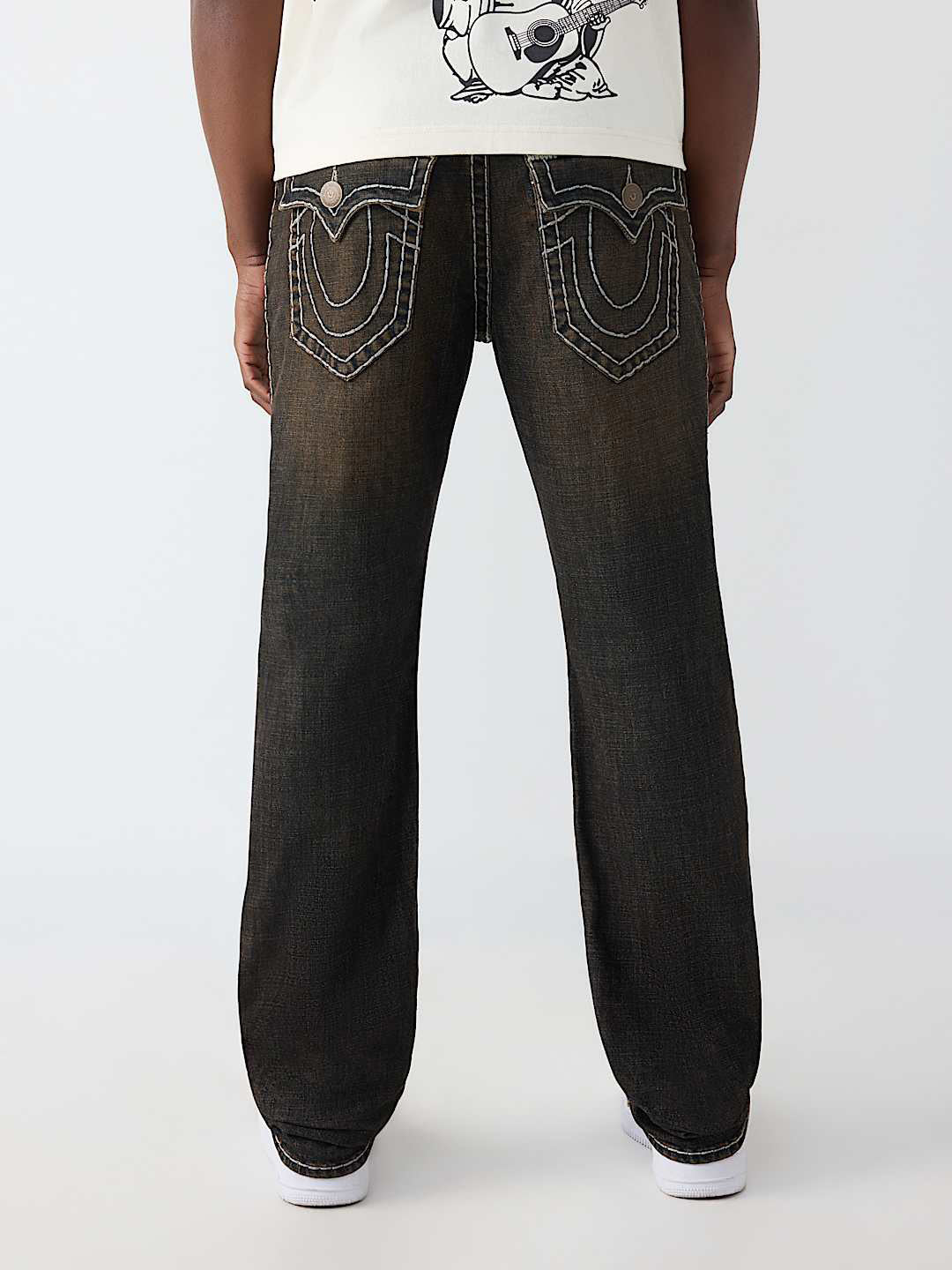 True Religion Brown Stretchable Ricky Super T Solid Men Jeans