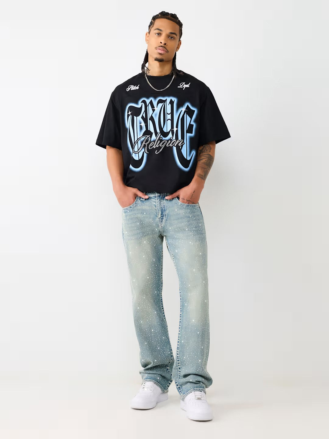 True Religion Men Blue Billy Big T Bootcut Fit Jeans