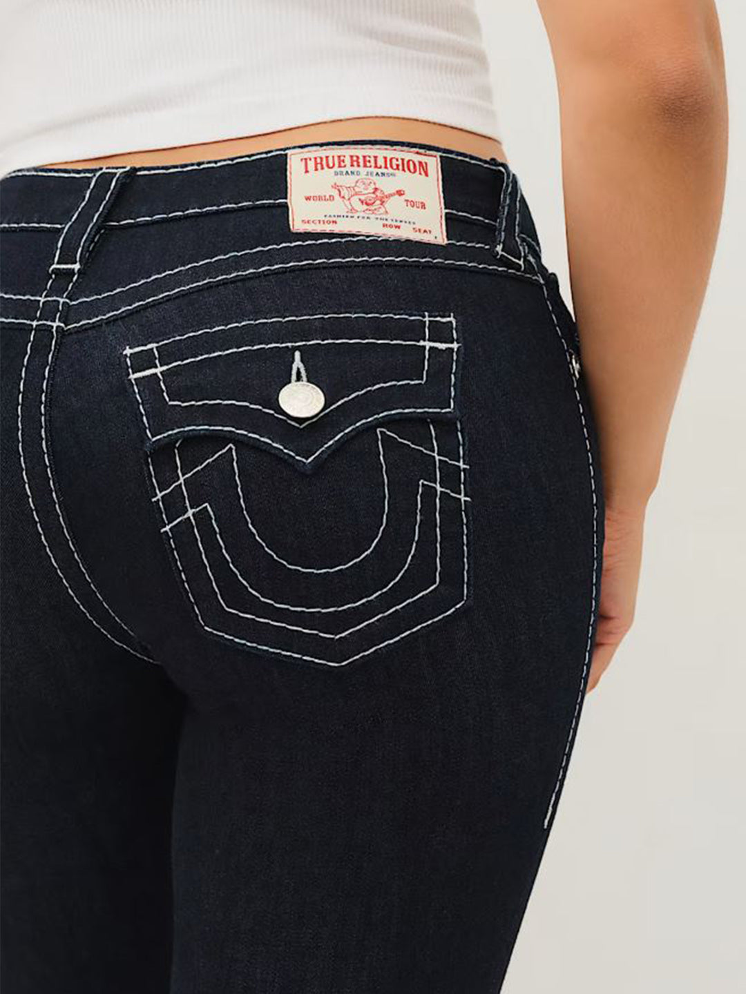 TRUE RELIGION Women Becca Blue Big T Bootcut Jeans