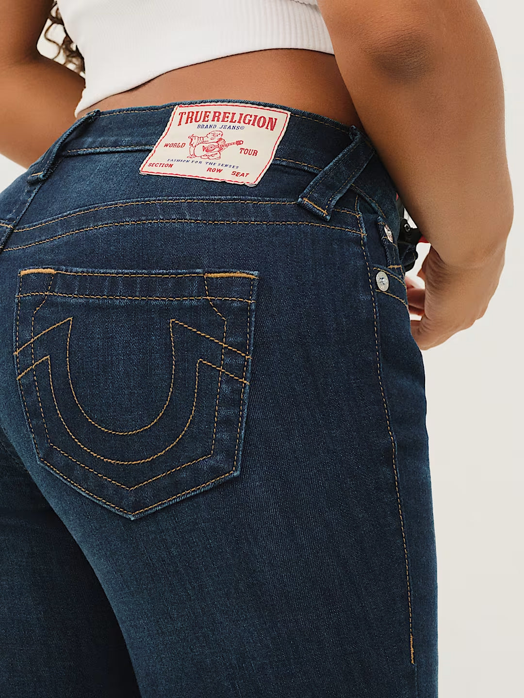 TRUE RELIGION Women Navy Billie SN Straight Fit Jeans