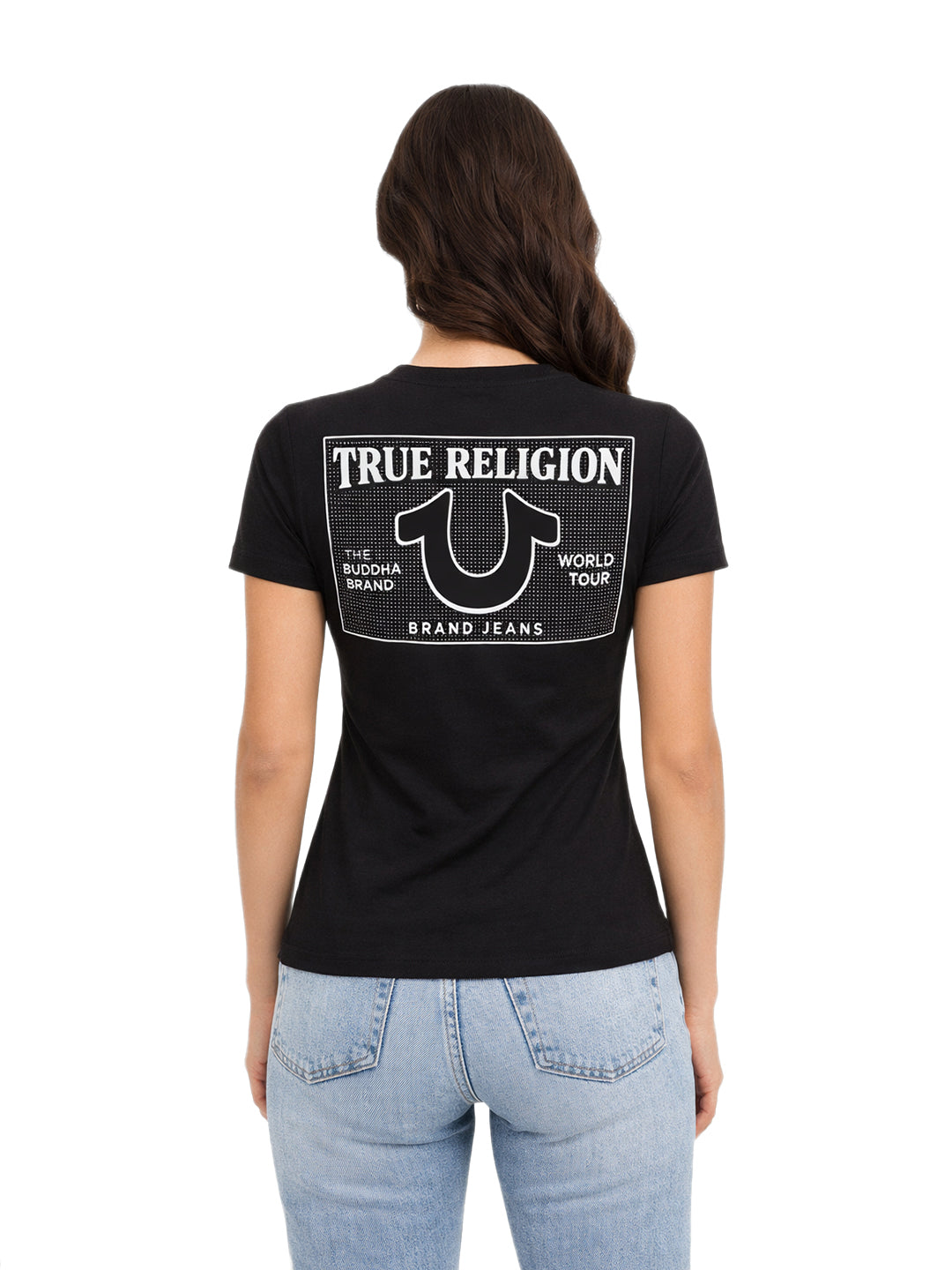 True Religion Women Black Embellished T-Shirt