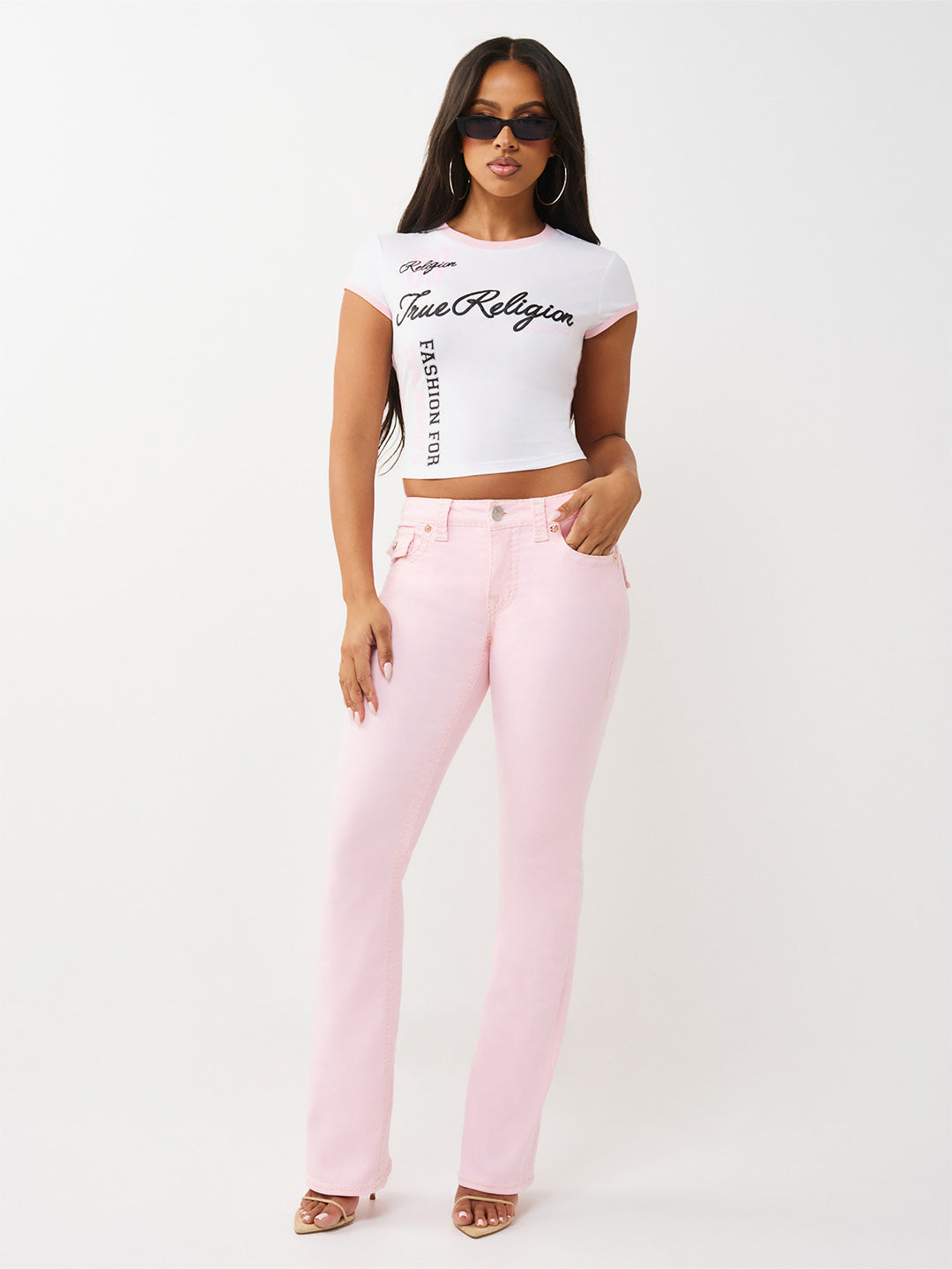 True Religion Women White Printed Regular Fit T-Shirt