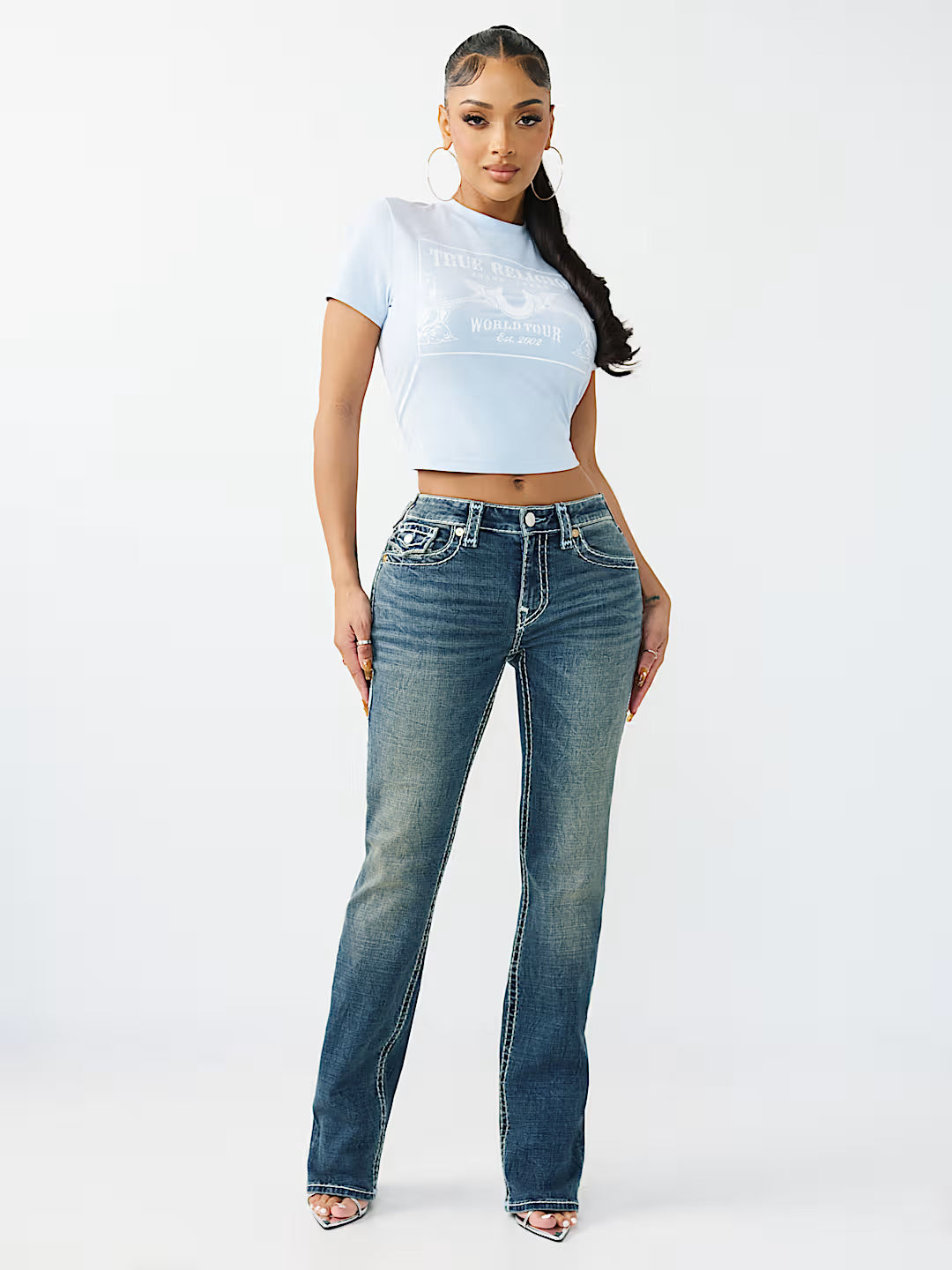 True Religion Women Blue Billie Bootcut Jeans