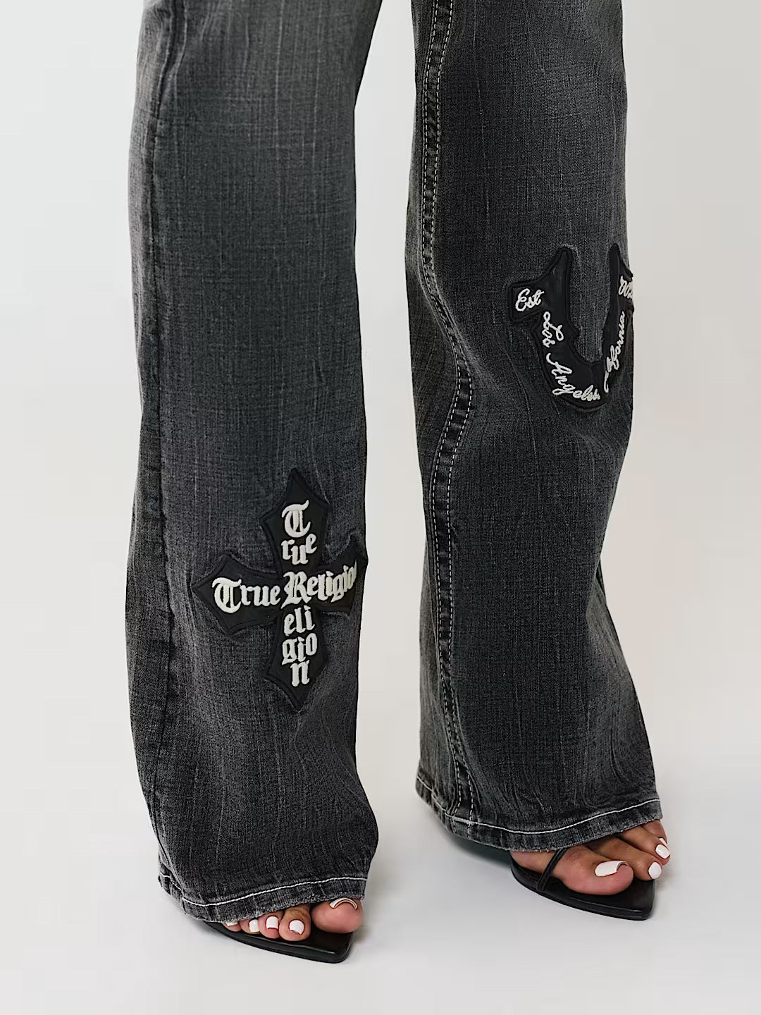 True Religion Women Black Solid Bootcut Stretchable Becca Jeans