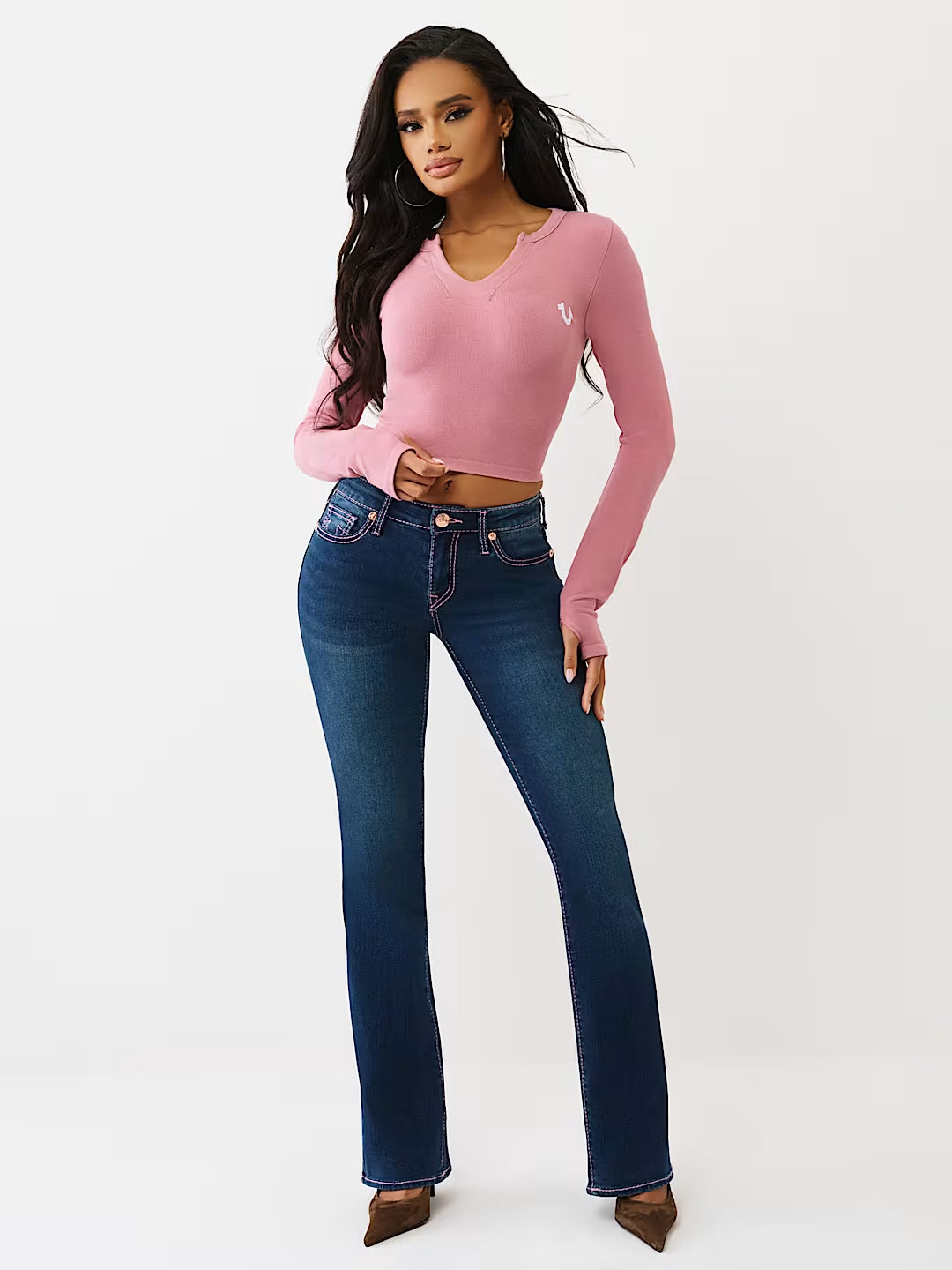 True Religion Women Becca Navy Big T Jeans