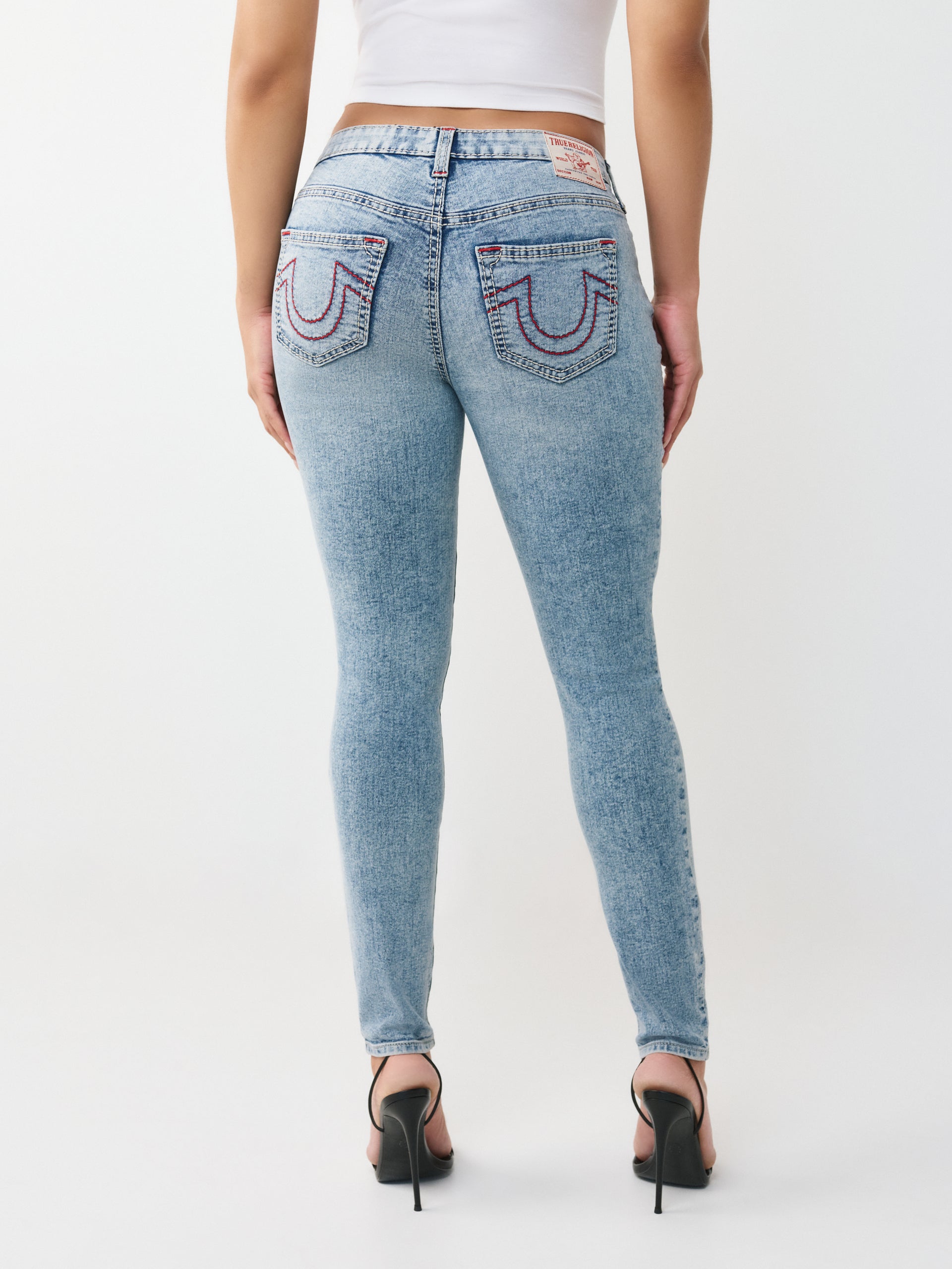 True Religion Women Blue Jennie Big T Jeans
