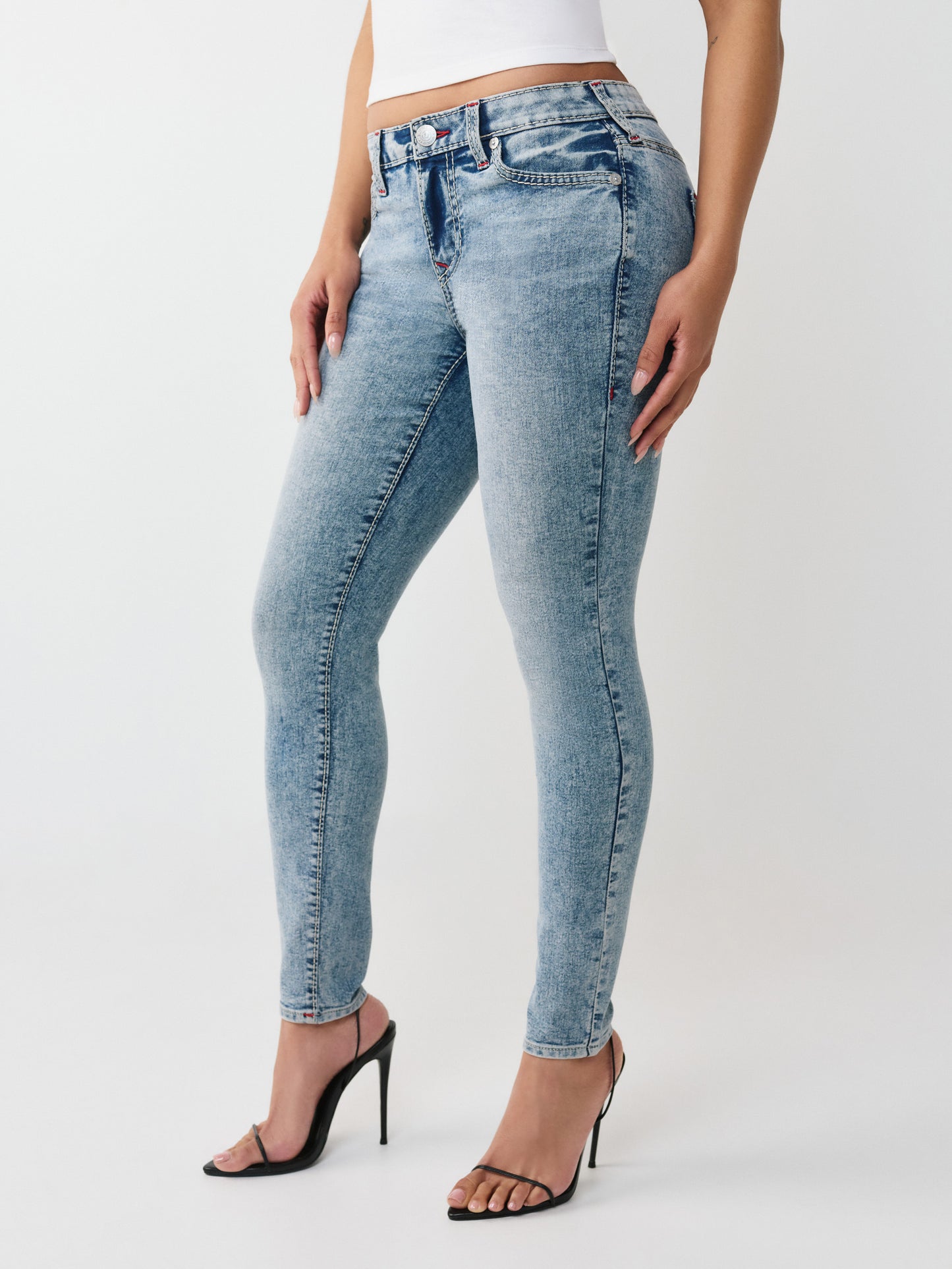 True Religion Women Blue Jennie Big T Jeans