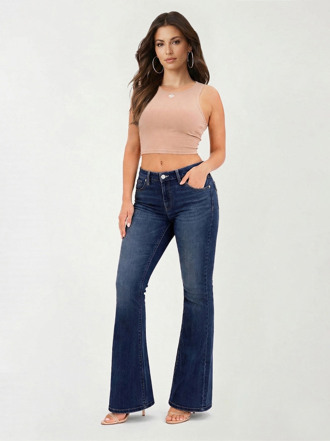 True Religion Women Blue JOEY BIG T Mid Rise Jeans