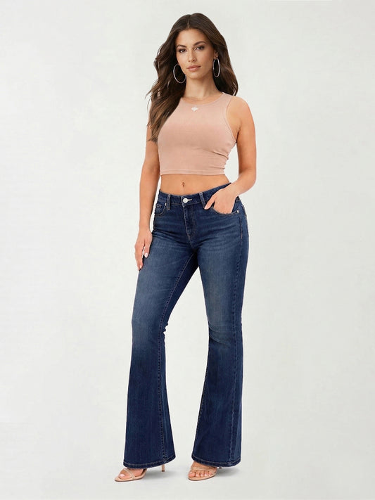 True Religion Women Blue JOEY BIG T Mid Rise Jeans