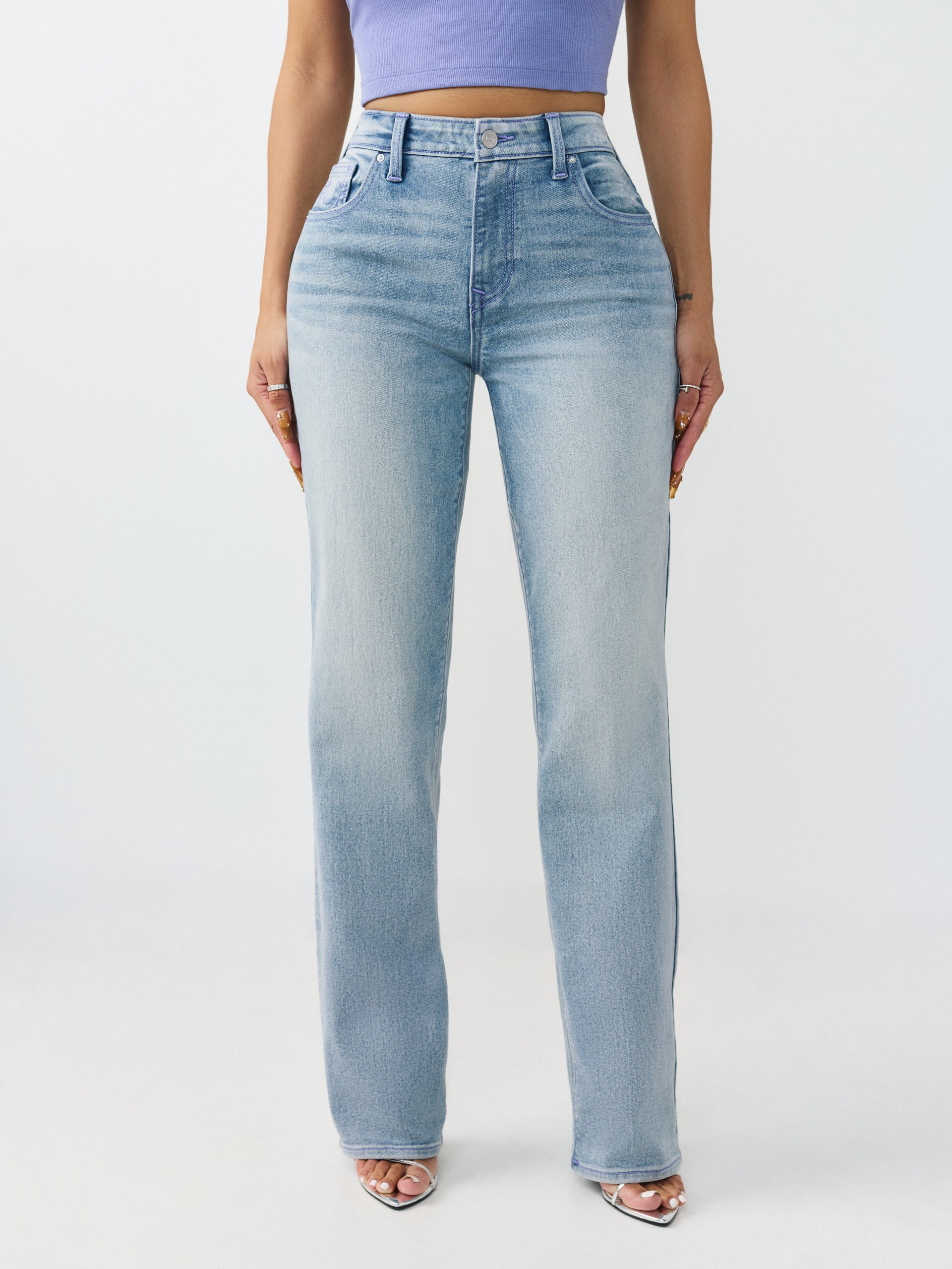 True Religion Women Blue Sarah SN Washed Jeans