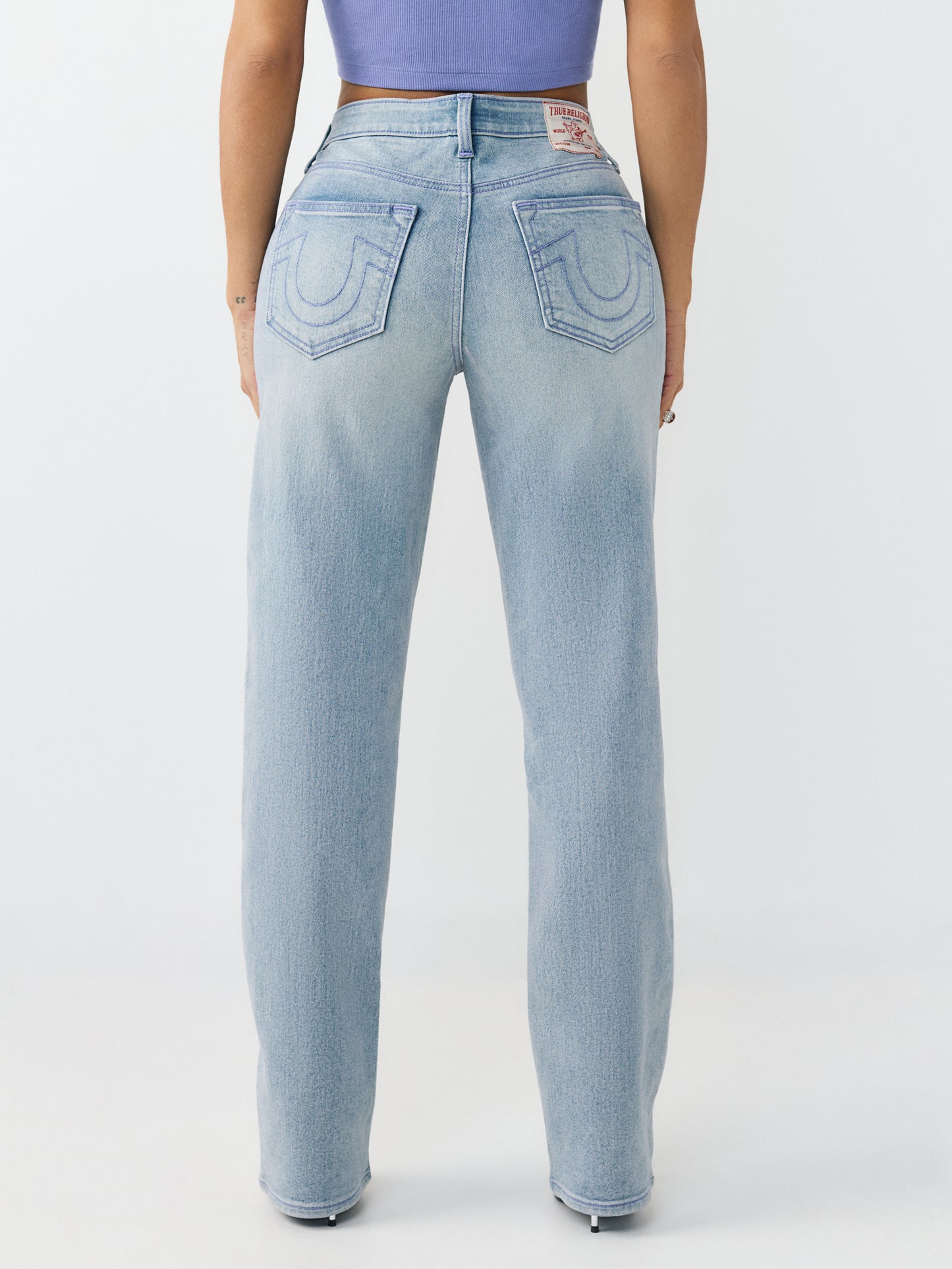 True Religion Women Blue Sarah SN Washed Jeans