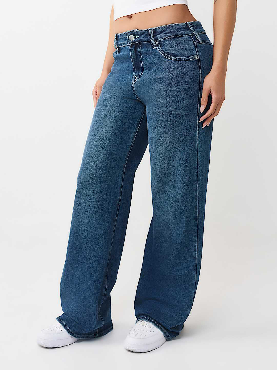 True Religion Women Blue Bobby SN Flared Fit Jeans