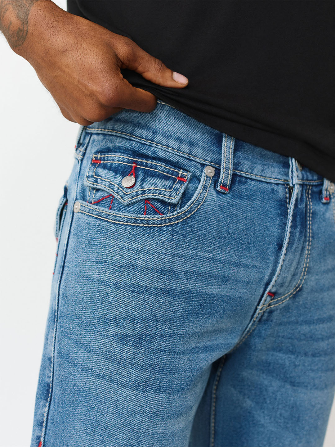 True Religion Blue Stretchable Geno Big T Men Jeans