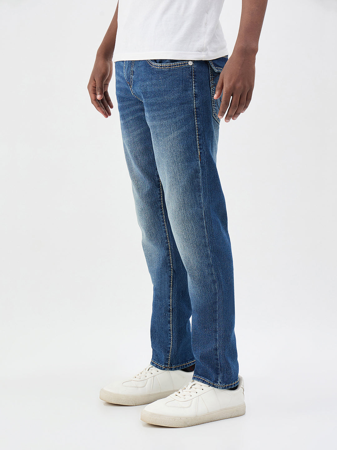 True Religion Men Big T Blue Slim Fit Jeans