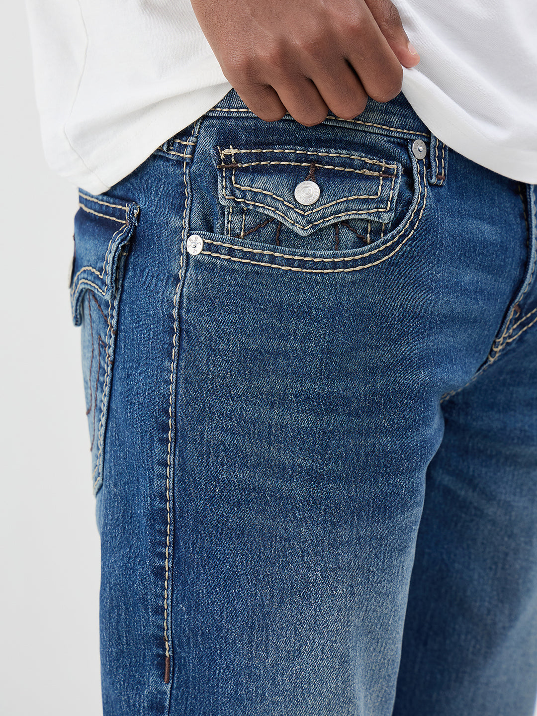 True Religion Men Big T Blue Slim Fit Jeans