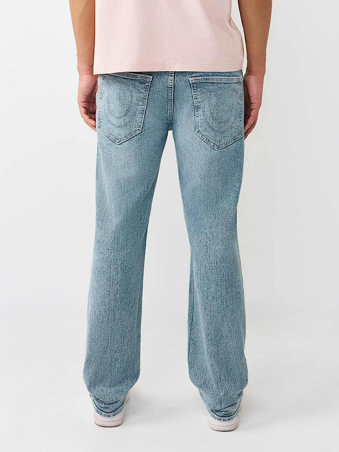 True Religion Men Blue Solid Straight Fit SN Ricky Jeans