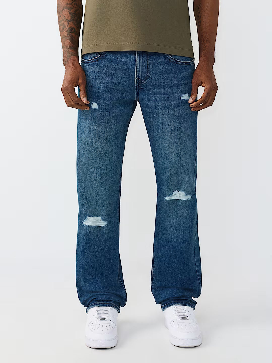 True Religion Men Blue Ricky SN Mid Rise Jeans