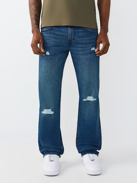 True Religion Men Blue Ricky SN Mid Rise Jeans