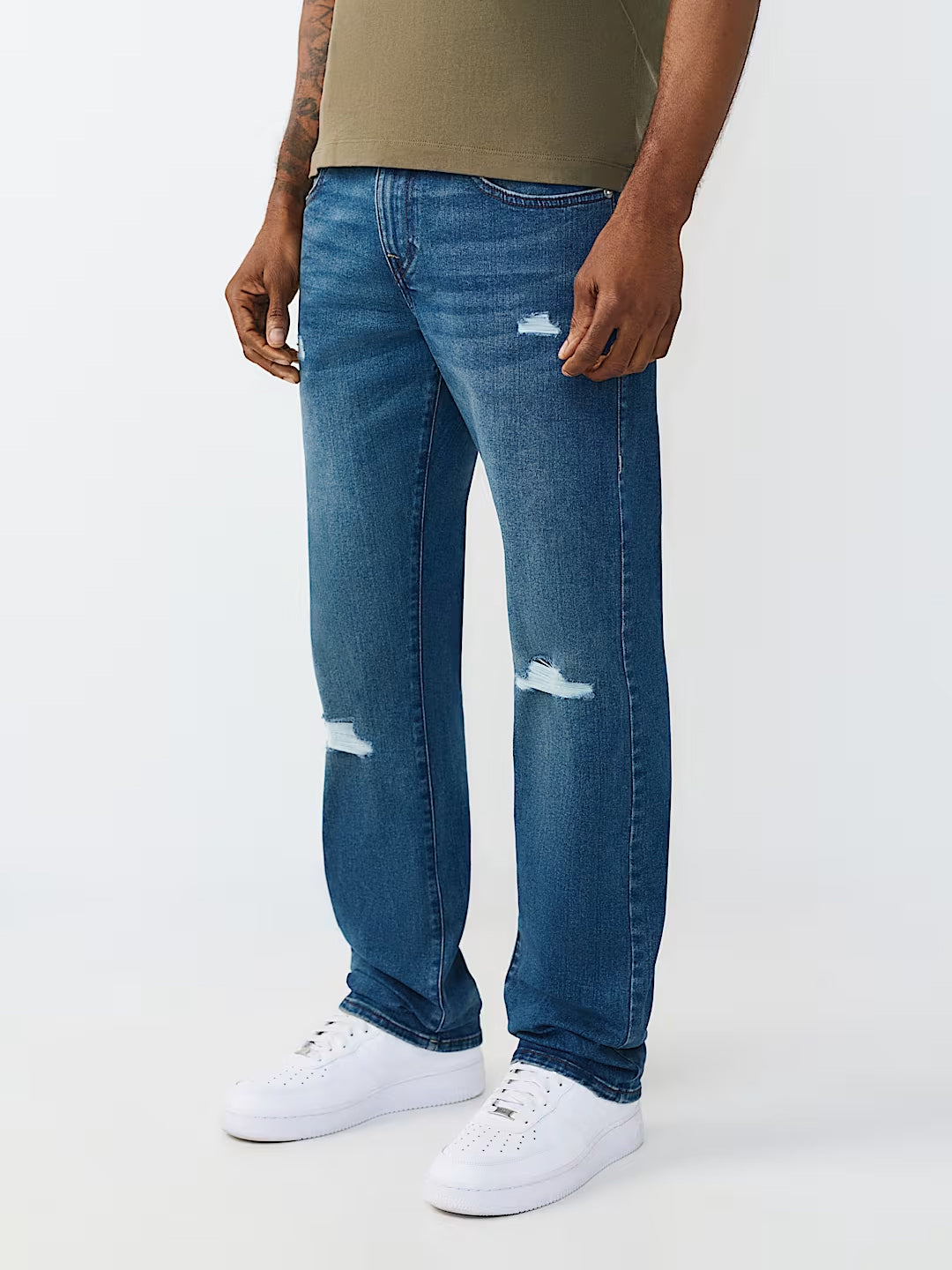 True Religion Men Blue Ricky SN Mid Rise Jeans