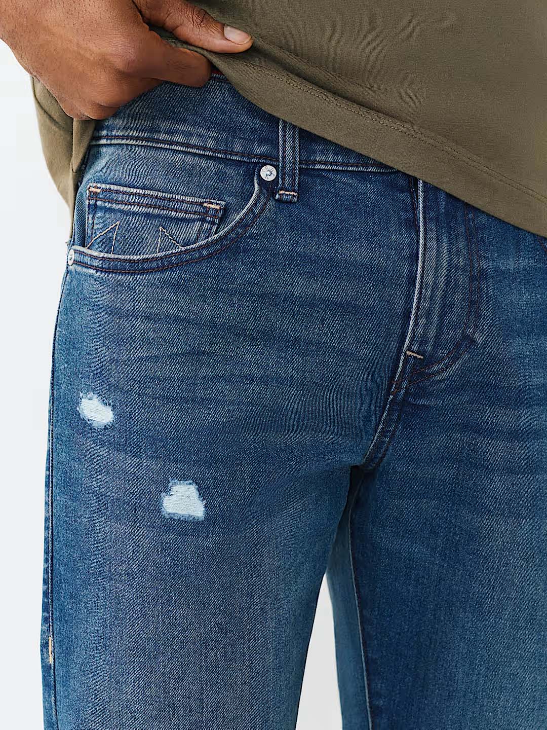 True Religion Men Blue Ricky SN Mid Rise Jeans