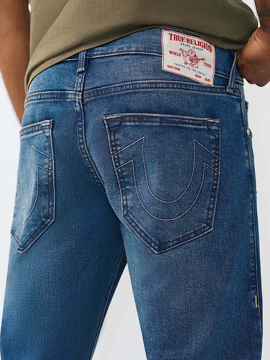 True Religion Men Blue Ricky SN Mid Rise Jeans