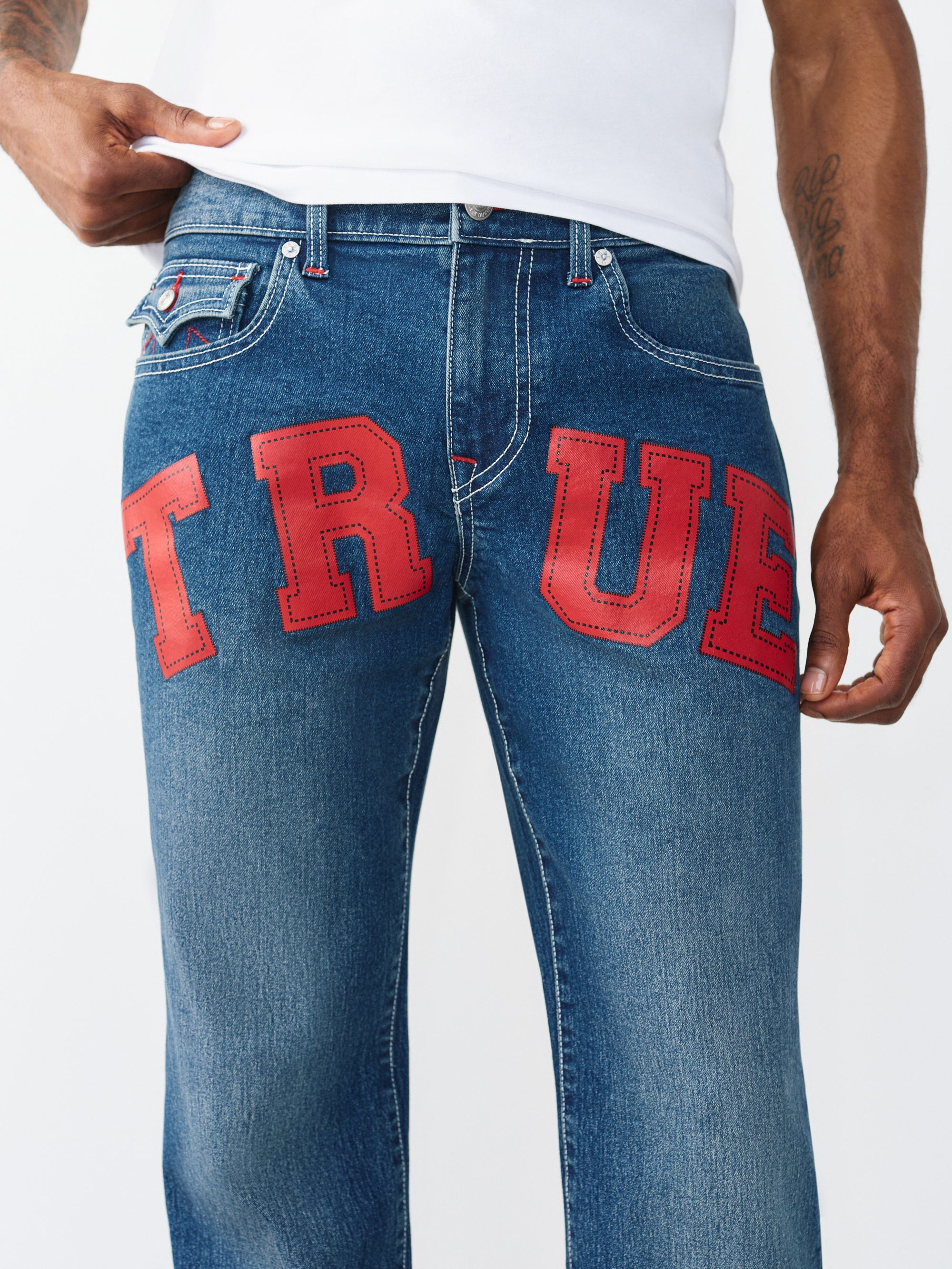Shop True Religion Men Blue Solid Bootcut Stretchable SN Billy