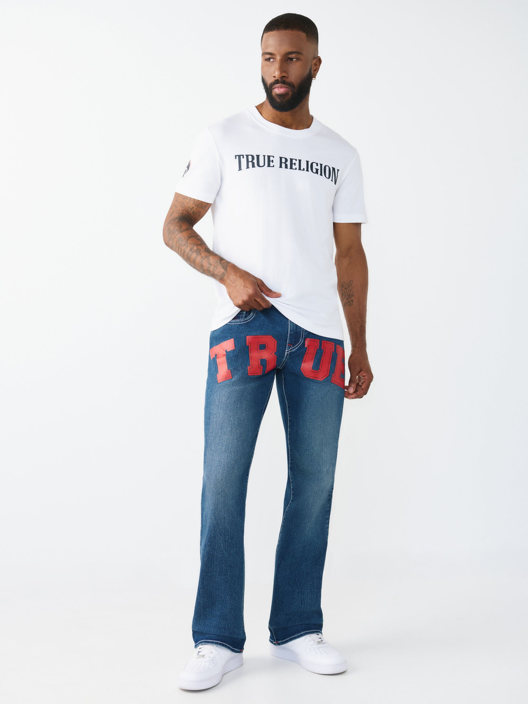 Shop True Religion Men Blue Solid Bootcut Stretchable SN Billy