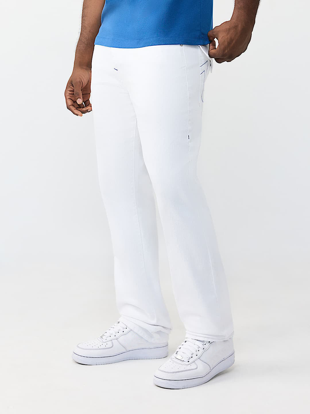 True Religion White Stretchable Ricky SN Solid Men Jeans