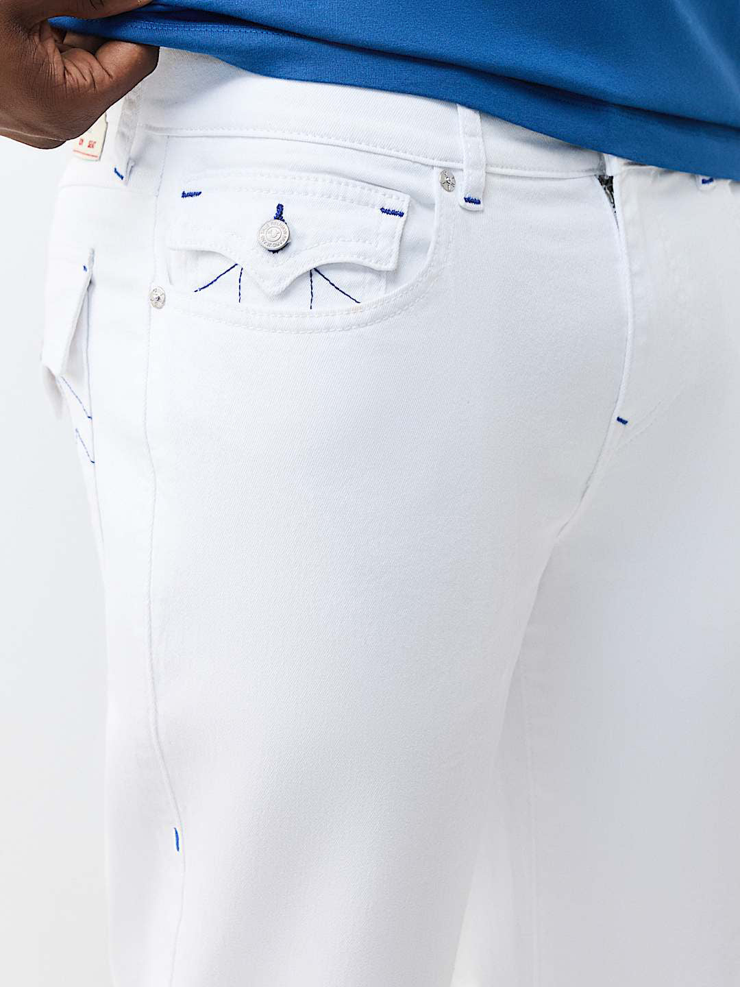 True Religion White Stretchable Ricky SN Solid Men Jeans