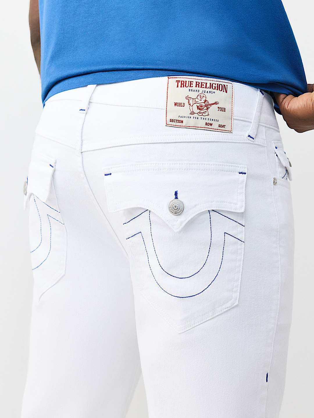 True Religion White Stretchable Ricky SN Solid Men Jeans