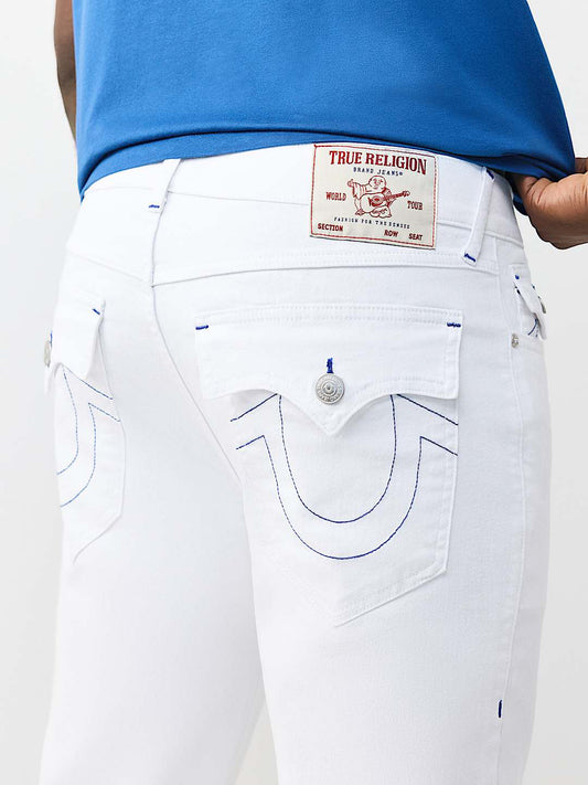 True Religion White Stretchable Ricky SN Solid Men Jeans