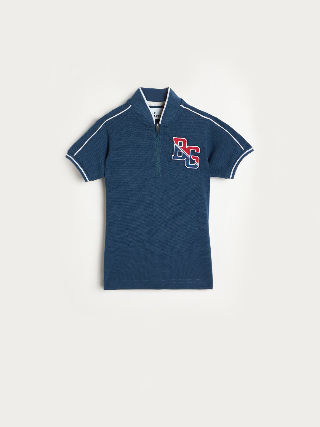 Blue Giraffe Boys Navy Solid Polo T-Shirt