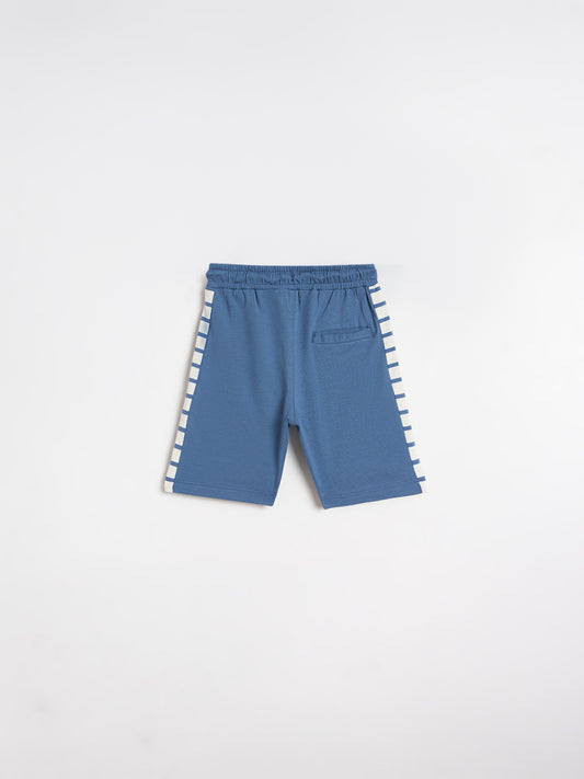 Blue Giraffe Boys Striped Blue Shorts