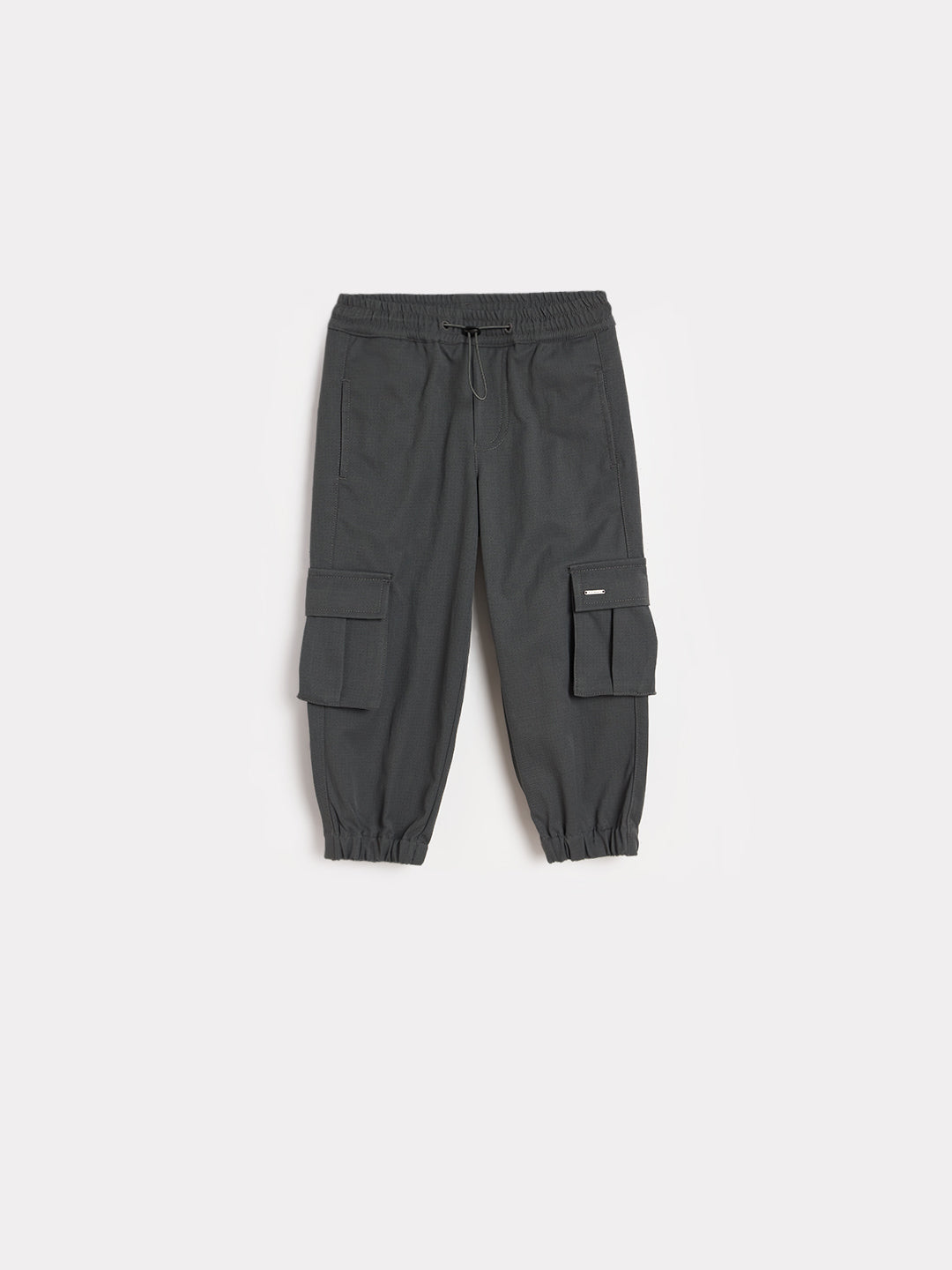 Blue Giraffe Boys Solid Grey Jogger