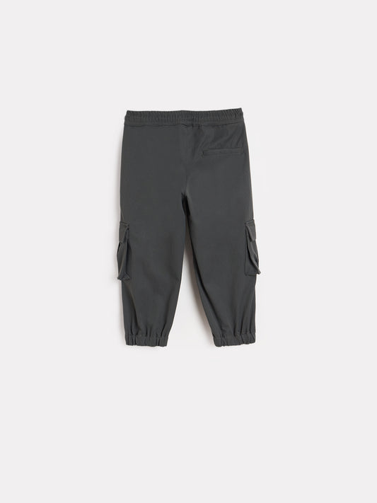 Blue Giraffe Boys Solid Grey Jogger