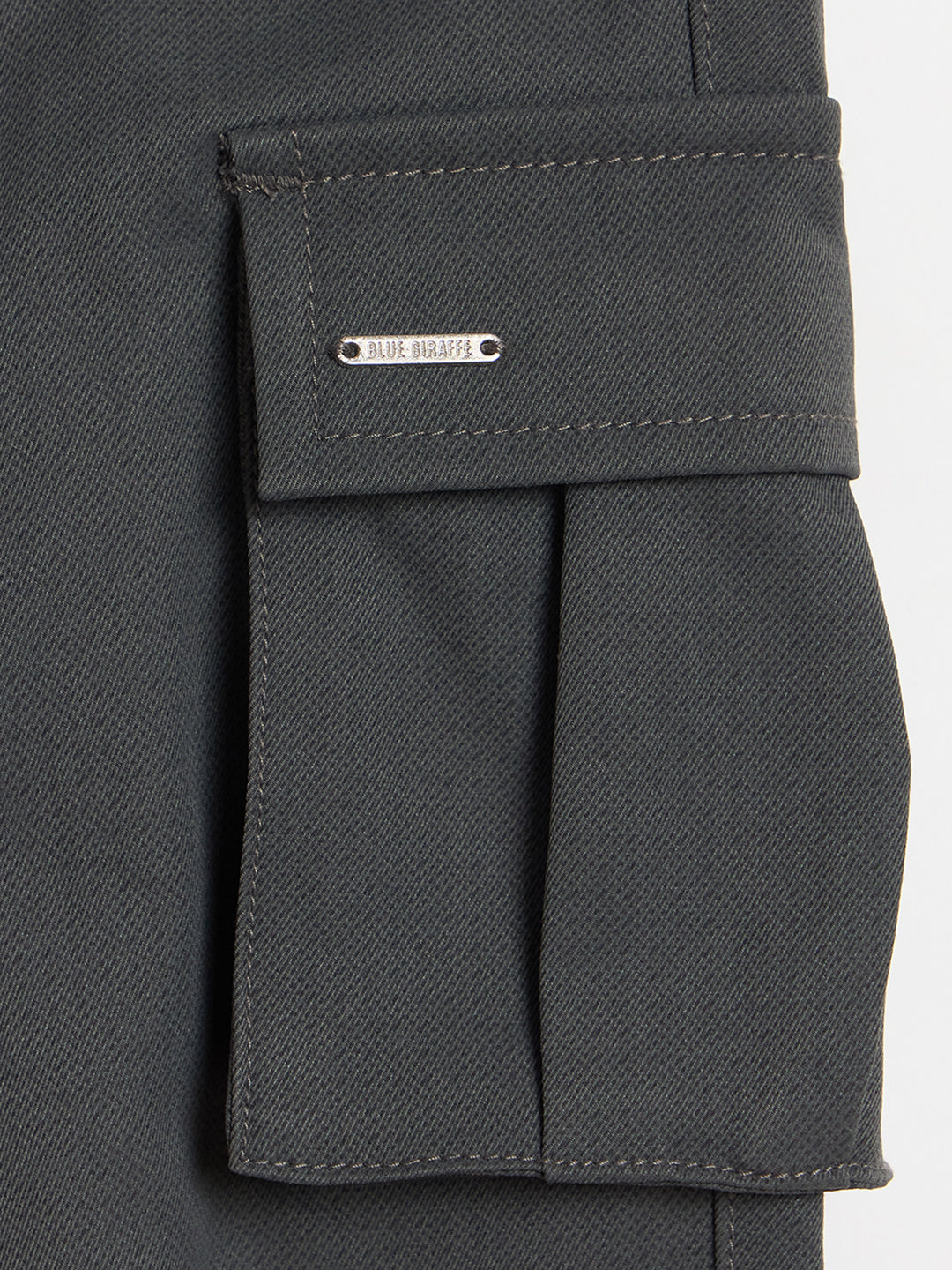 Blue Giraffe Boys Solid Grey Jogger