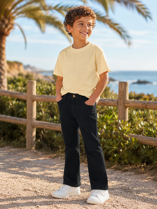 Blue Giraffe Boys Black Bootcut Fit Jeans